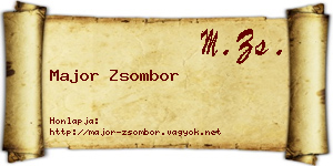 Major Zsombor névjegykártya